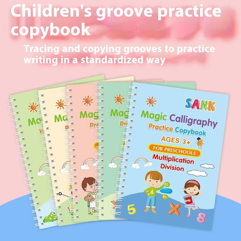 English Version Children's Pen Control Training Groove Calligraphy Practice Board