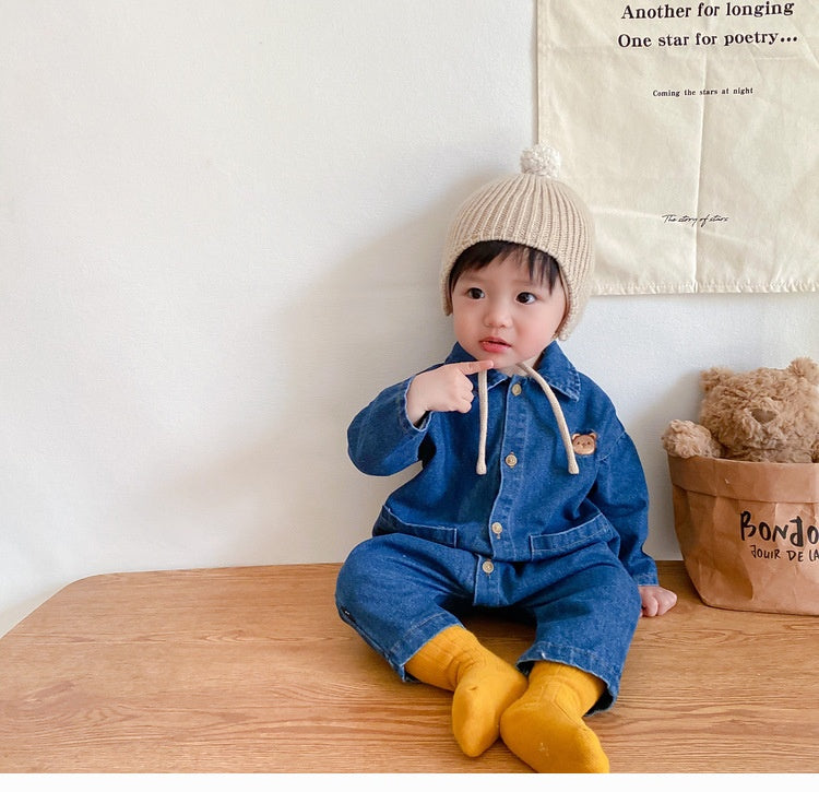 Baby Jumpsuit Thin Long Sleeve Denim Romper