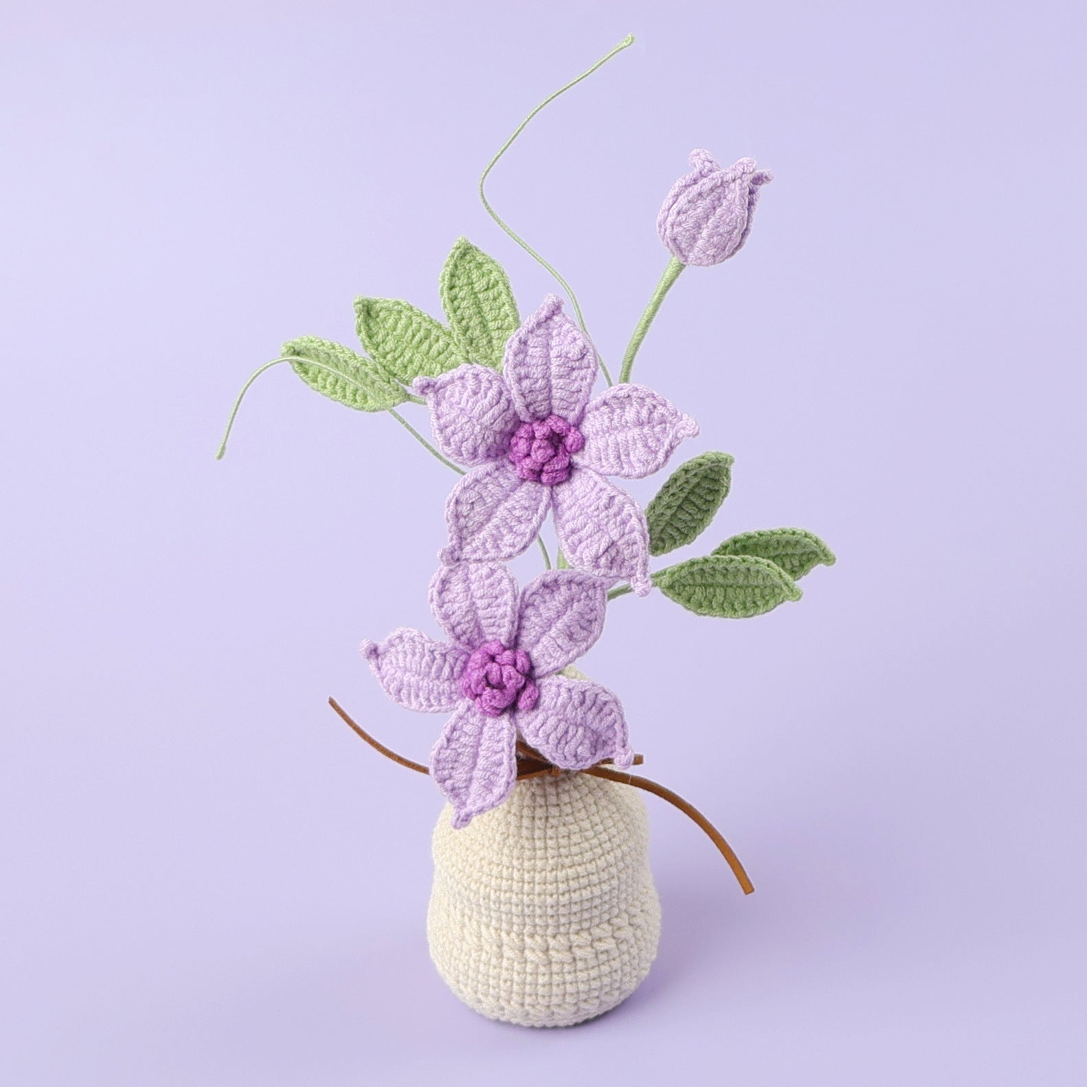 Finished Handmade Wool Woven Home Decoration Tulip Potted Plant