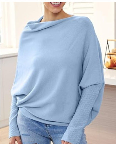 Solid Color Round-neck Comfortable Temperament Knitted Sweater