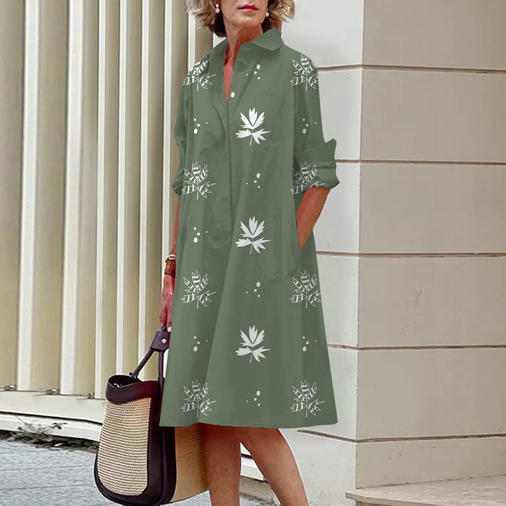 3D Digital Printing Casual Loose Women's Shirt Dress