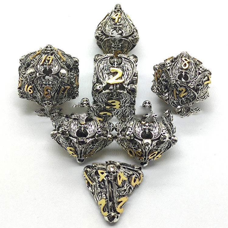New Metal Cutout Jihad Angel Dice DND 7 Piece Set