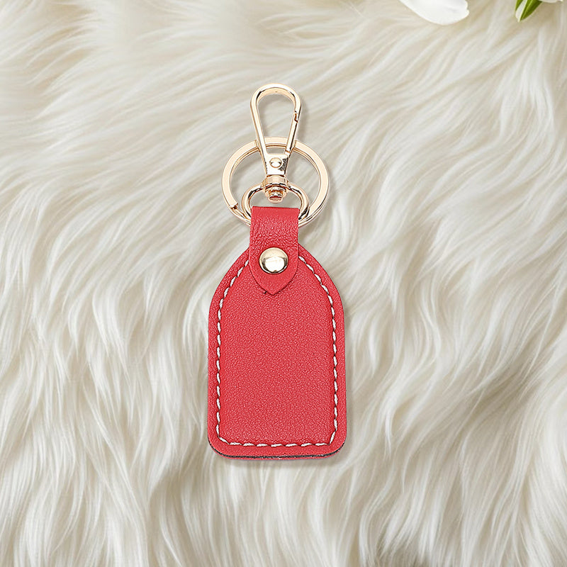 Vintage Leather Rose Red Keychain Pendant