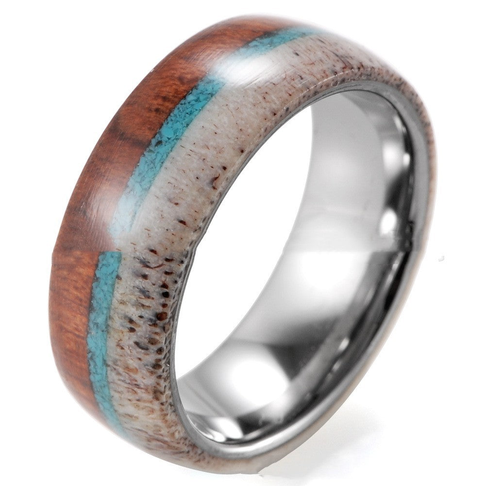 Fashion Tungsten Steel Antlers Ring