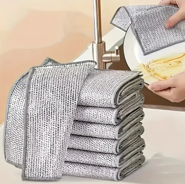 Double-sided Kitchen Oilproof Double-layer Cleaning Scouring Pad