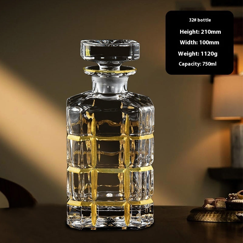 Hand-painted Gold Glass Wine Bottle Internet Celebrity Home High-end Wine