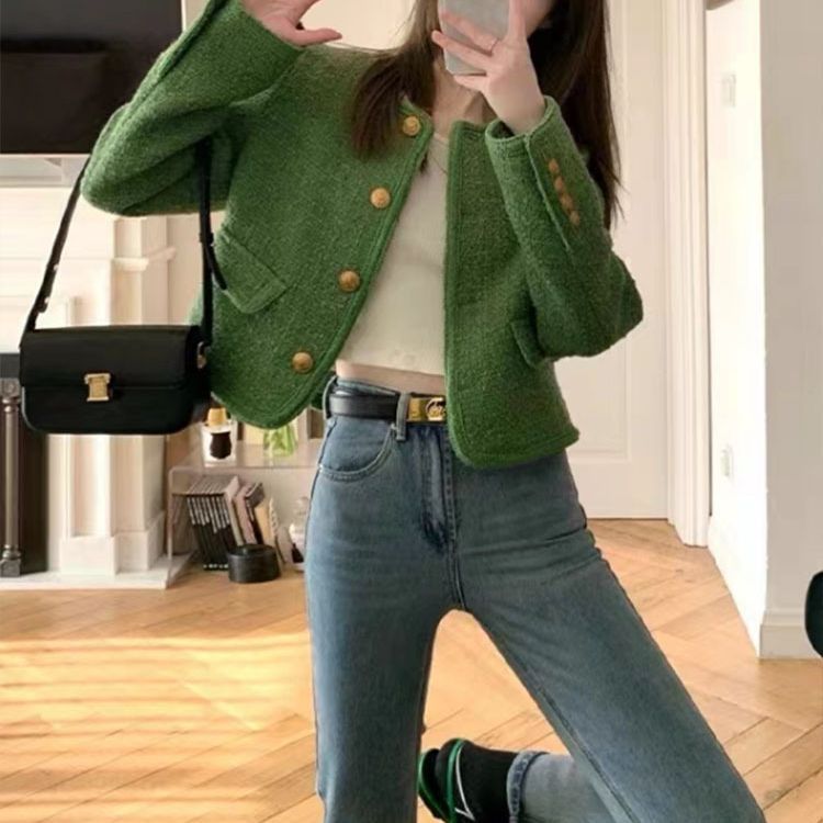 High-grade Green Classic Style French Jacket