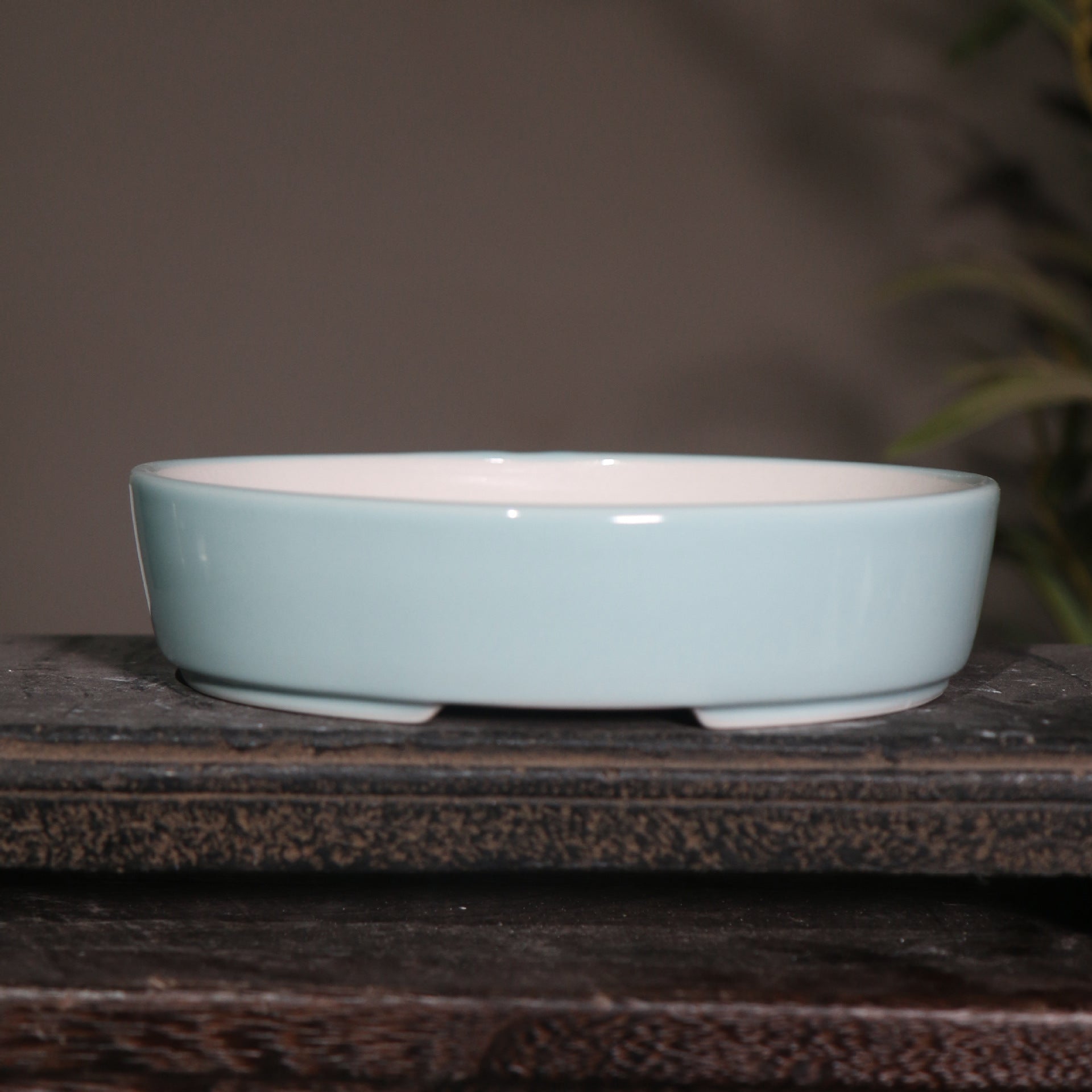 Desktop Oval Ceramic Purple Clay Flowerpot