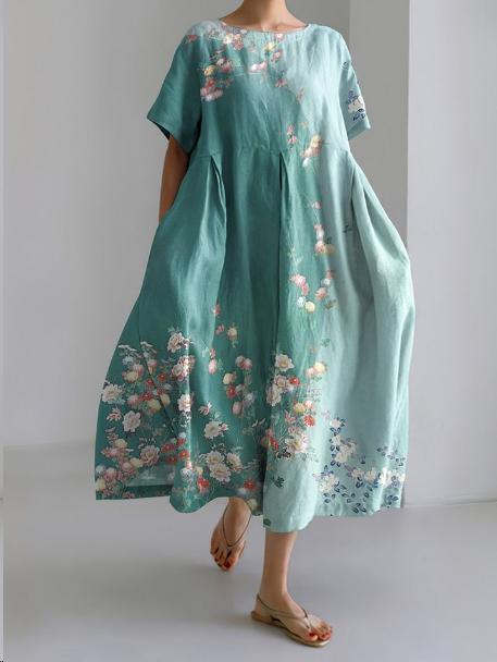 Ladies New 3D Craft Round Neck Dress