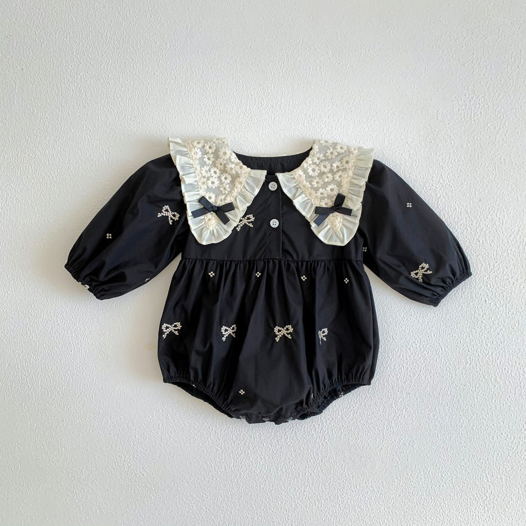 Autumn Clothes Baby's Gown Doll Collar Lace Embroidery