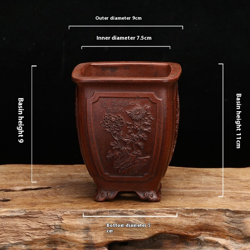 Purple Sand Flowerpot Classical Square Stick Bottle Desktop