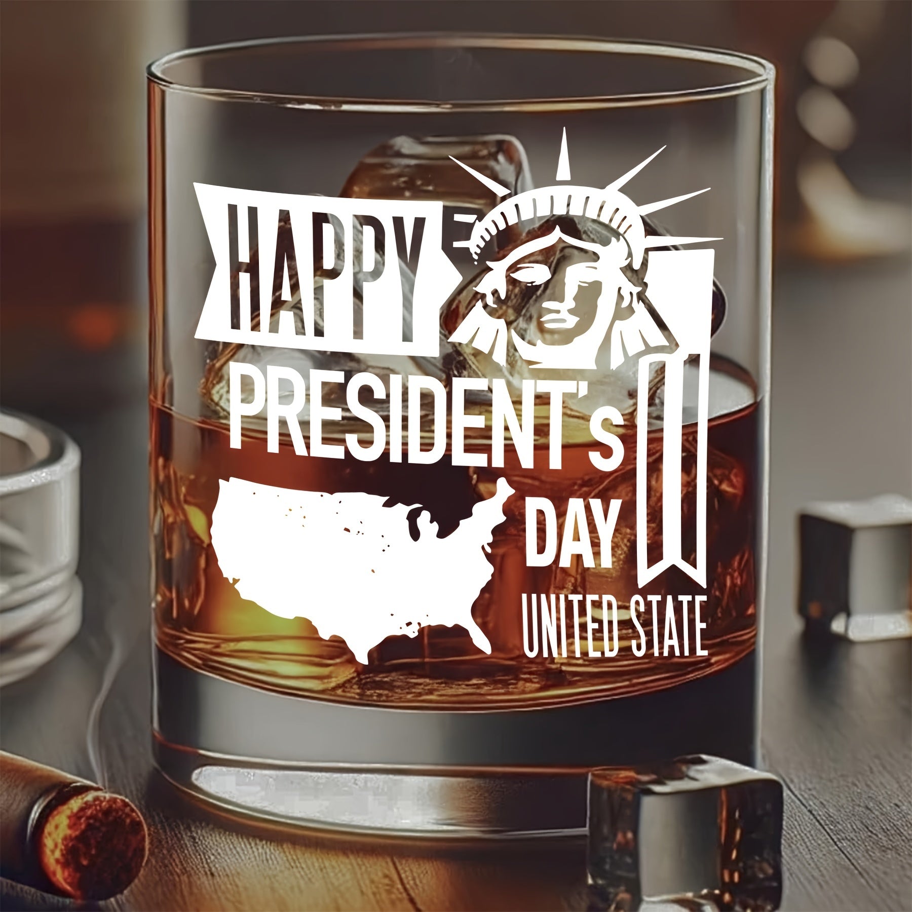 Presidents Day Mothers Day Whiskey Glass