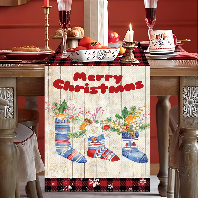 Christmas Snowman Santa Claus Creative Tablecloth