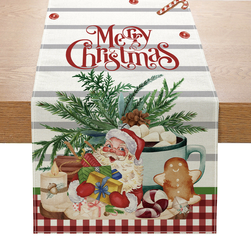 Christmas Snowman Santa Claus Creative Tablecloth
