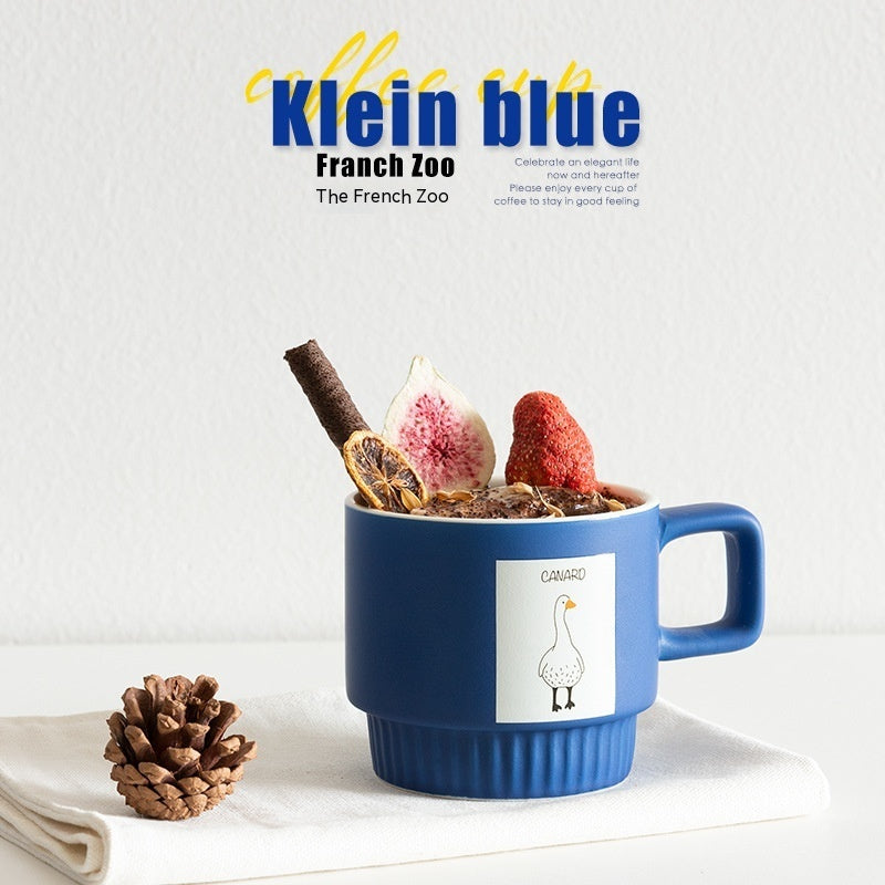 Klein Blue French Animal Coffee Cup Ceramic Latte Art Drinking