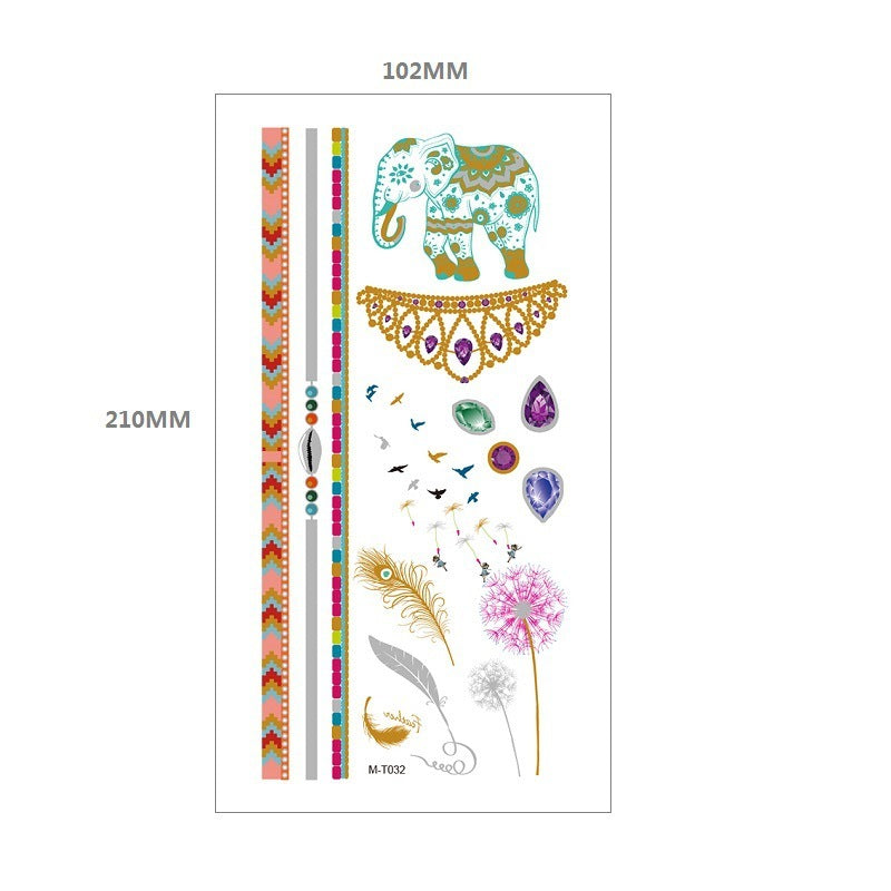 Gliding Tattoo Sticker Water Transfer Waterproof Tattoo Sticker