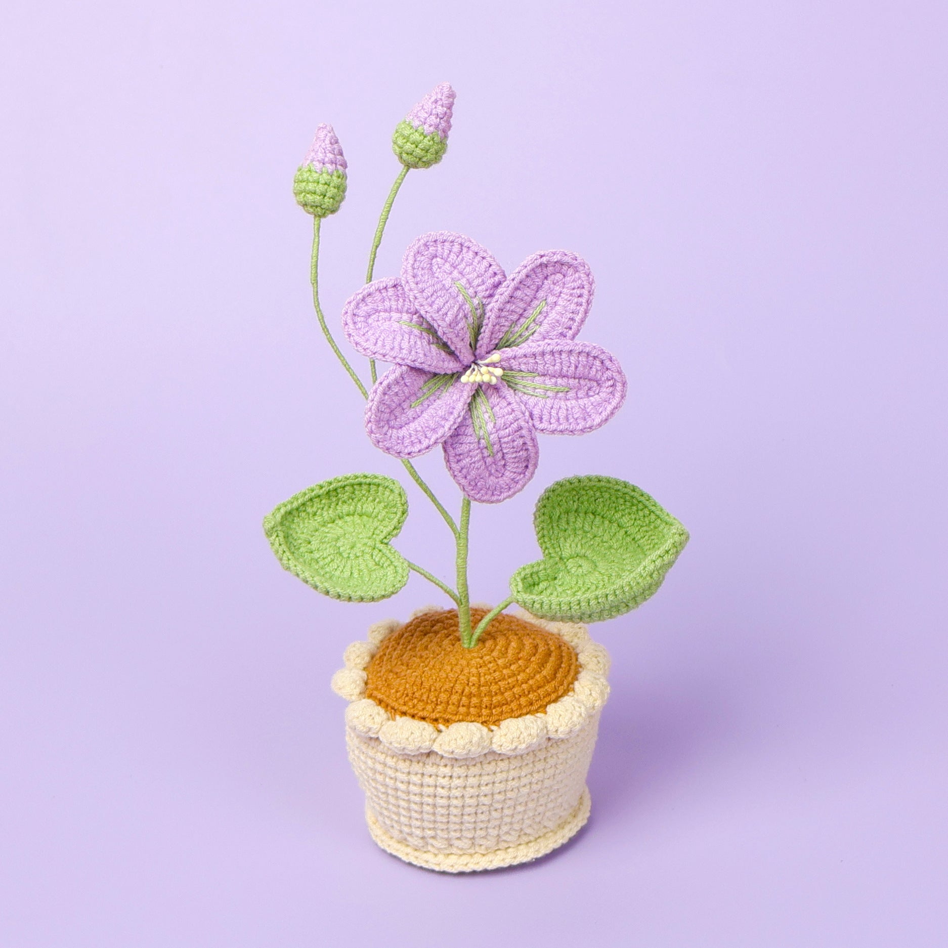 Finished Handmade Wool Woven Home Decoration Tulip Potted Plant