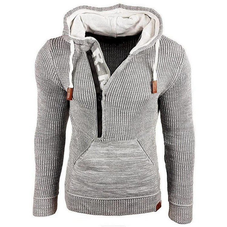 Sweater Hooded Pullover Long Sleeve Knit Jacket