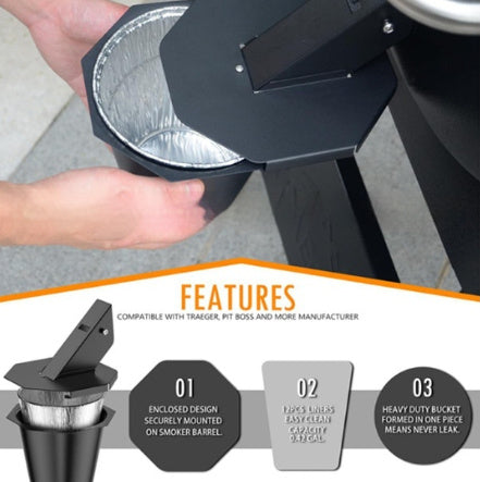 Smoked Drip Bucket With Lid Grease Catcher