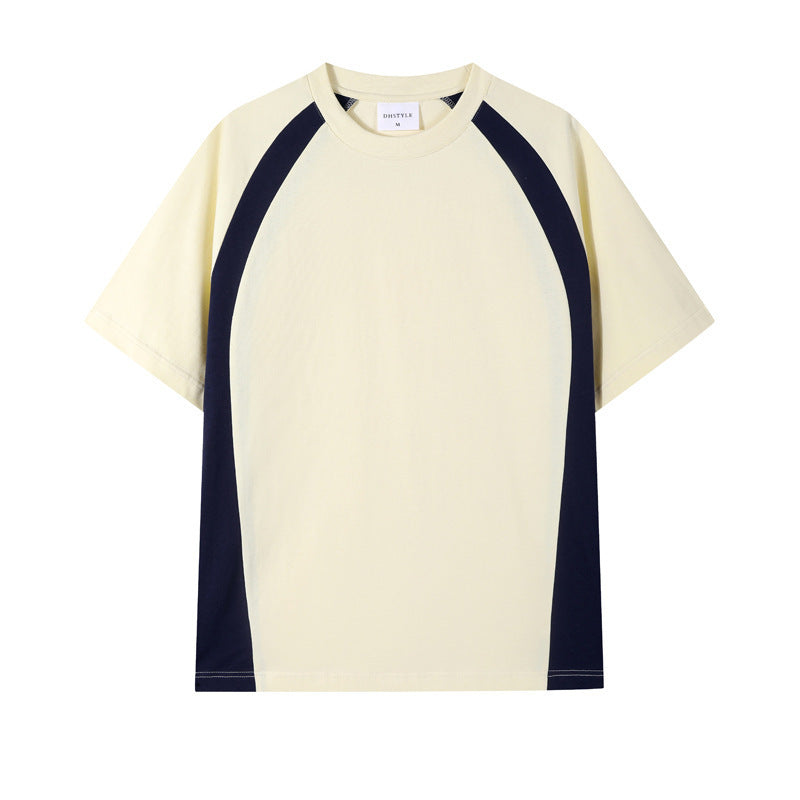 Combed Cotton Double Yarn Drop Shoulder Short Sleeve Matching Couple T-shirt