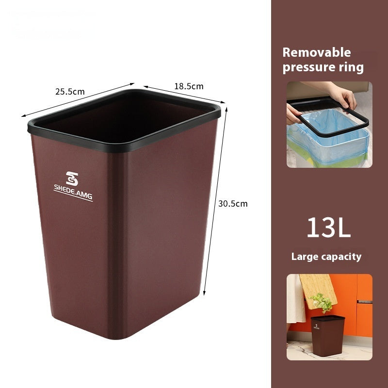 Bathroom Kitchen PP Floor Clamping Ring Trash Can Household