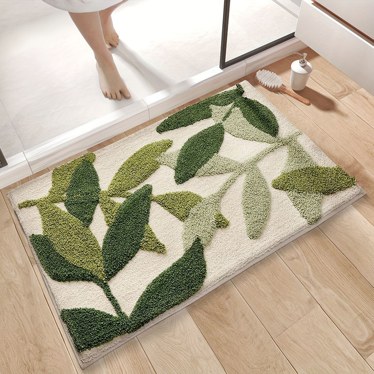 Cashmere-like Floor Mat Cross-border Flower Home Bathroom Non-slip Floor Mat