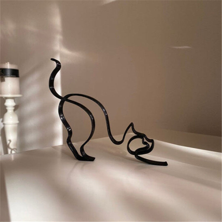 Simple Metal Dog Art Sculptured Ornaments Home Decoration