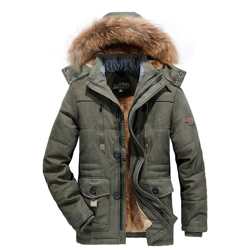 Men's Mid-length Plus Size Men's Quilted Jacket
