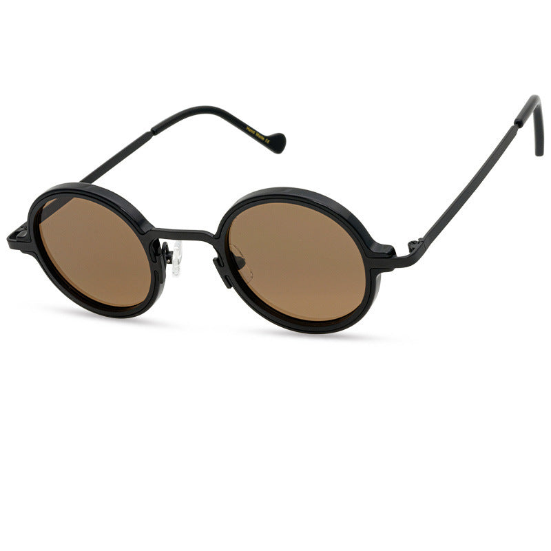 Retro Special Multicolor Niche Round Frame Sunglasses Neutral
