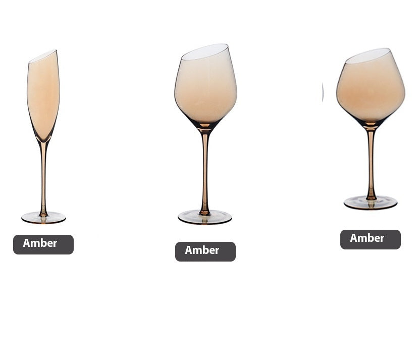 Beveled Big Belly Goblet Crystal Red Wine Electroplated Color Wine Champagne Glass