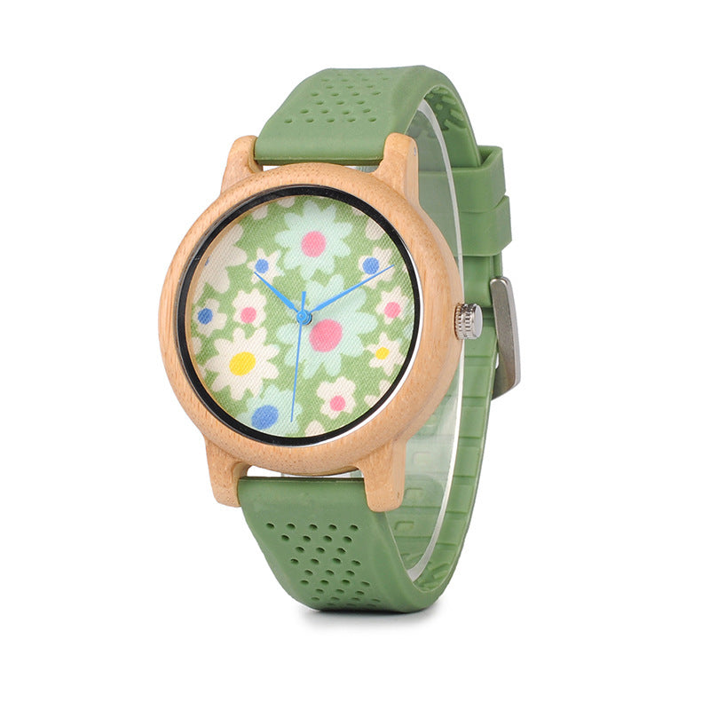 Girls' Simple Temperament Wooden Watch