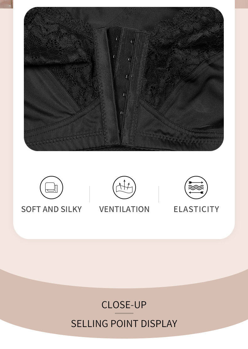 European And American Large Size Without Steel Ring Lace Cup Front Row Buttons Thin