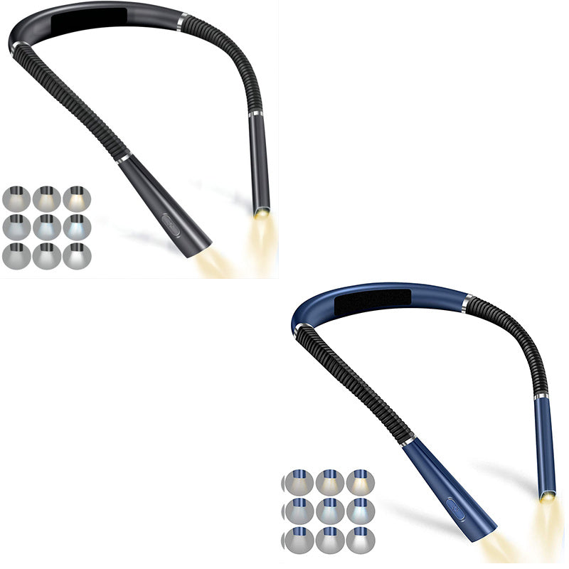 LED Halter Eye Protection Neck Three-color Dimming Reading Lamp