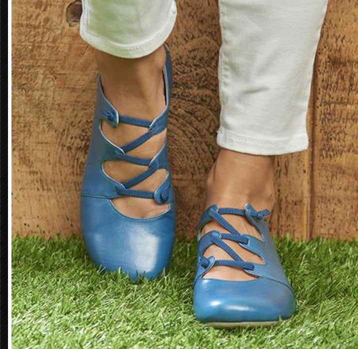 Women's Cross Strap Flat Casual Shoes