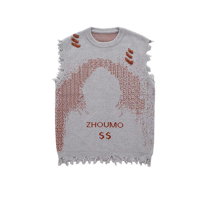 High Street Dark Creative Sweater Vest Men