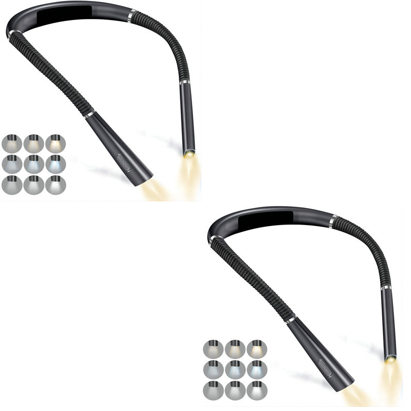 LED Halter Eye Protection Neck Three-color Dimming Reading Lamp