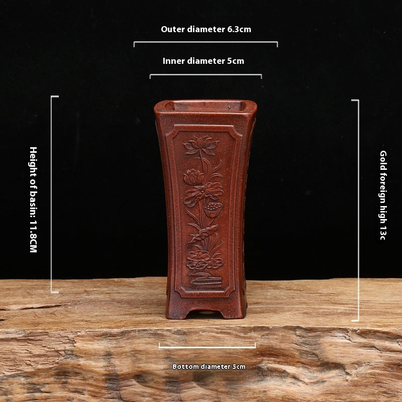 Purple Sand Flowerpot Classical Square Stick Bottle Desktop