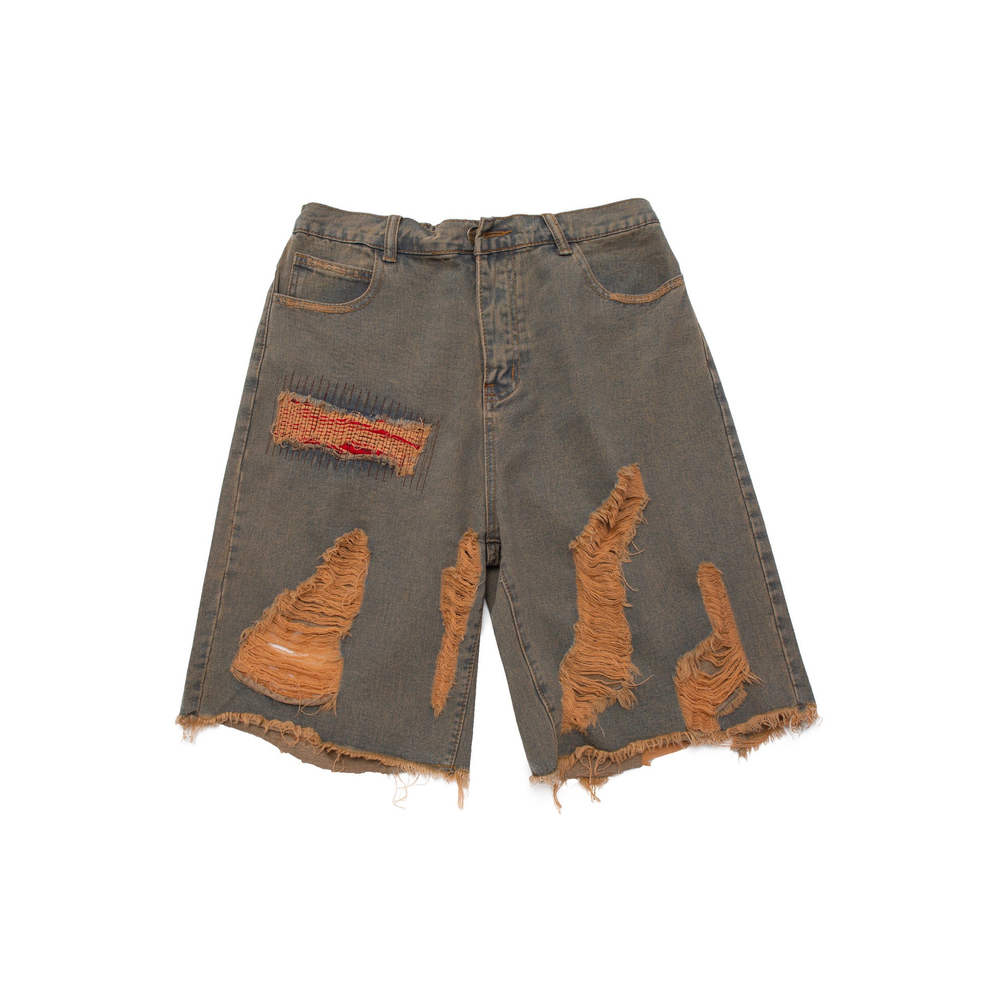 Men's Distressed Vintage Cotton Denim Shorts