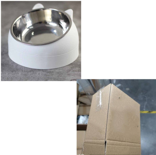 200mlStainless Steel Oblique Mouth Pet Cat Bowl