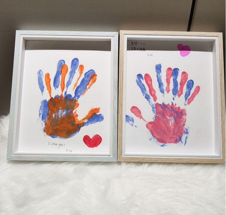 DIY Colorful Graffiti Couple Hand Print Photo Frame