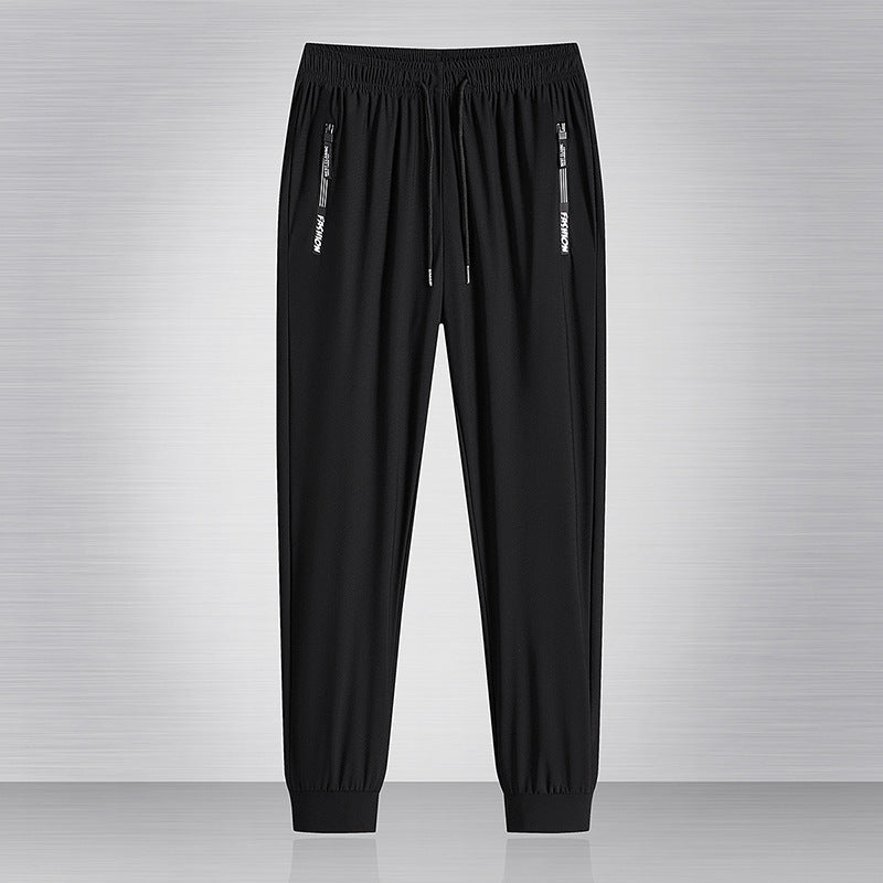 Men's Summer Thin Ice Silk Quick-drying Running Casual Pants Loose