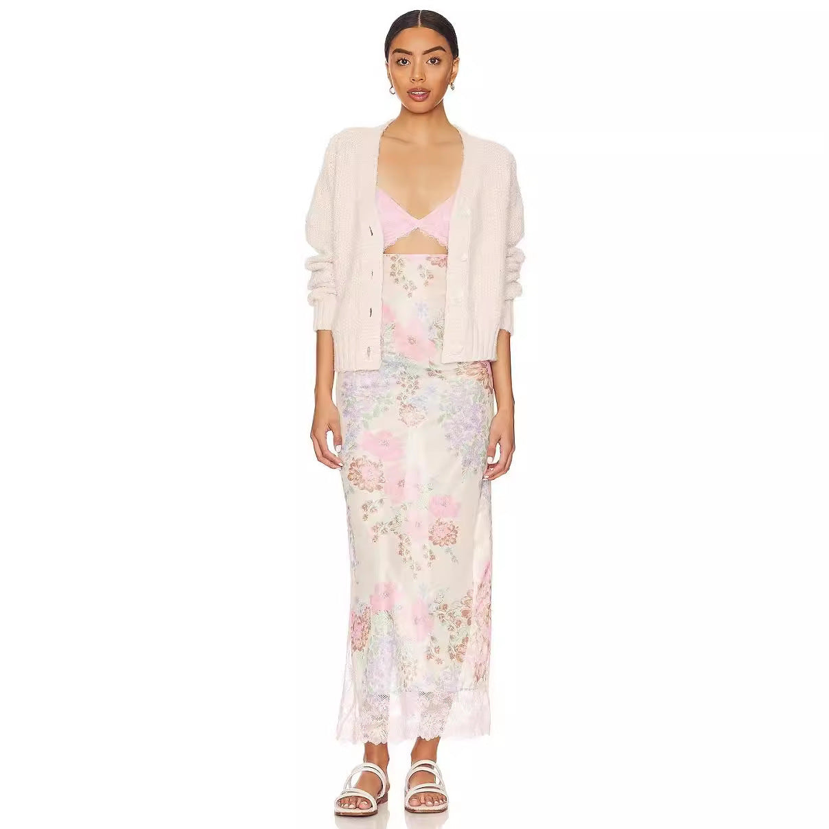 Shoulder Strap Stitching Slit Color Length Dress