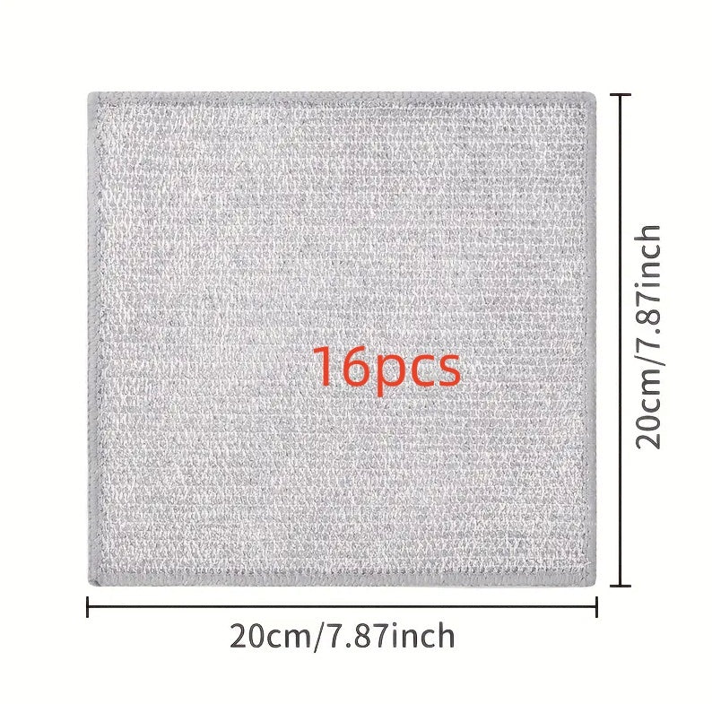 Double-sided Kitchen Oilproof Double-layer Cleaning Scouring Pad