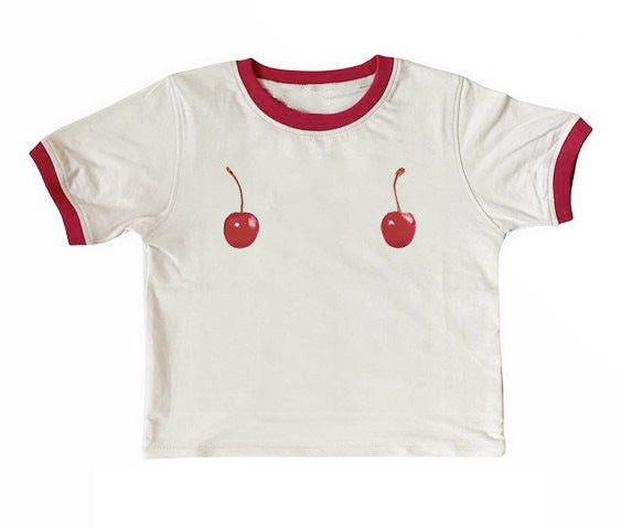 Cherry Print Girl Baby T-shirt Street Sleeveless