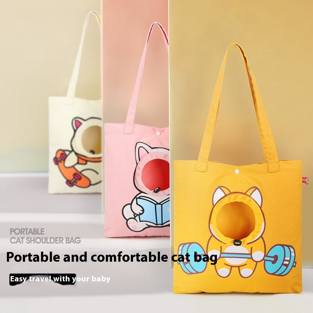 Portable Cat Out Shoulder Crossbody Pet Bag