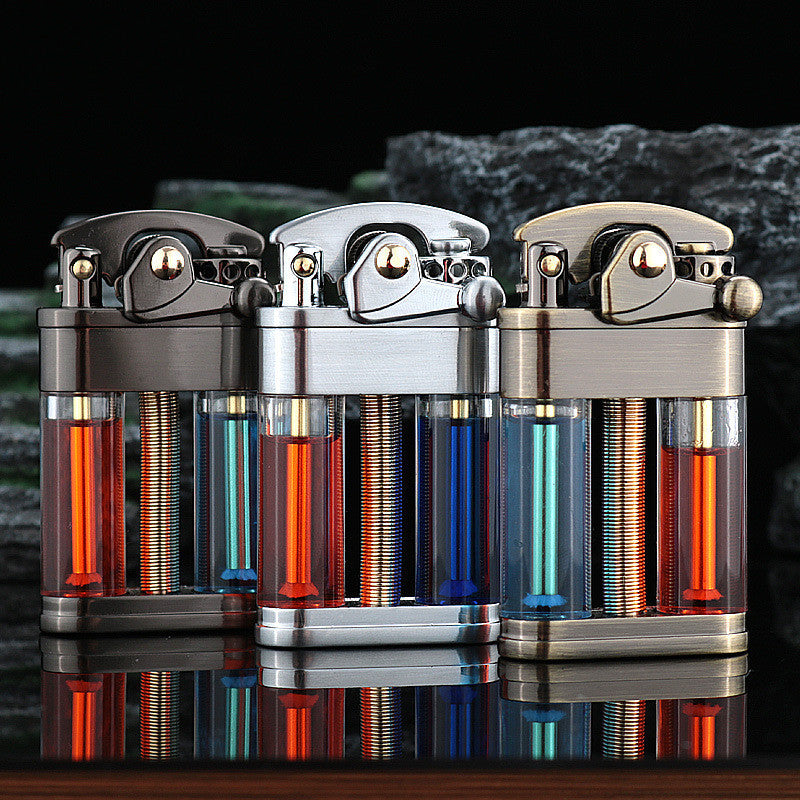 Transparent Double Barrel Oil Bin Kerosene Lighter