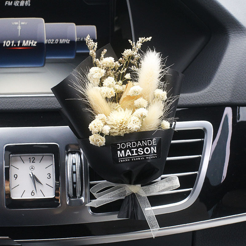 Fashion Creative Dried Flowers Decorative Car Female Motor Air Outlet Fragran