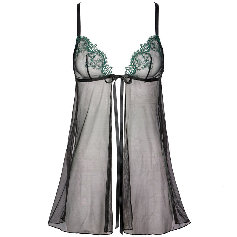 Lady Sexy See-through Suspender Strap Nightdress Mesh