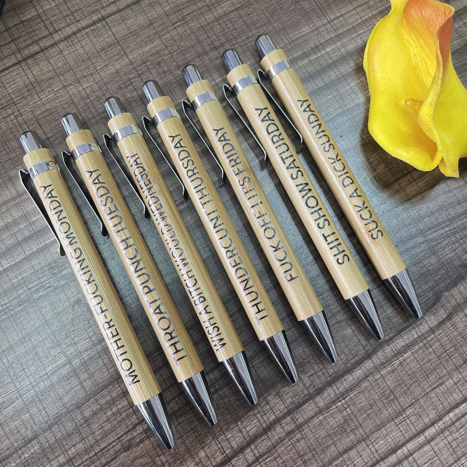 Funny 7 Days A Set Of Bamboo Ball Pens