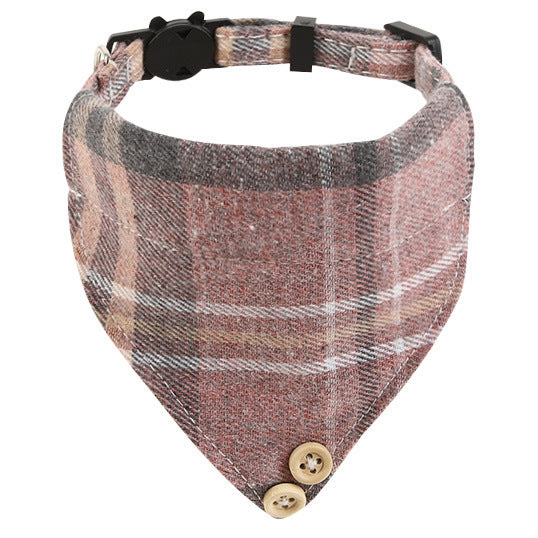 British Cat Collar With Bell Plaid Bow